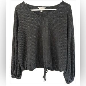 🌻3/$18 Lauren Conrad Sparkling Black Knit Top